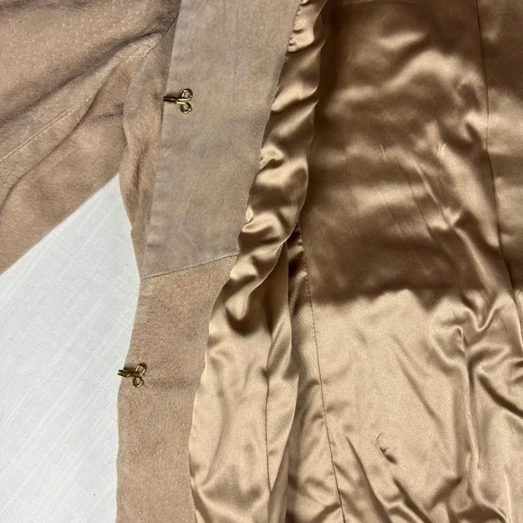 C. Wonder Suede Fringe Jacket Tan Bohemian Festival Boho Leather Blazer - Picture 8 of 12